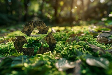 Obraz premium Nachhaltigkeit im Fokus: Recycling in der Natur