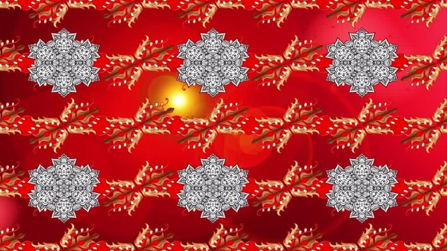 Motion footage background with colorful elements. Mandalas. Vintage. Video. Template. Loop. Seamless.