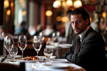 A Gentlemans Evening Dinner in a Parisian Bistro