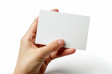 Obraz premium Blank White Card Mockup on Hand created with Generative AI