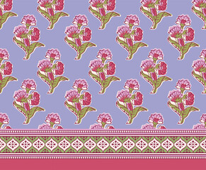 COLORFUL INDIAN FLORAL TRADITIONAL BLOCK PRINT DESIGN AJRAKH PRINTS BATIK PRINTS SANGANER JAIPUR SEAMLESS PATTERNS