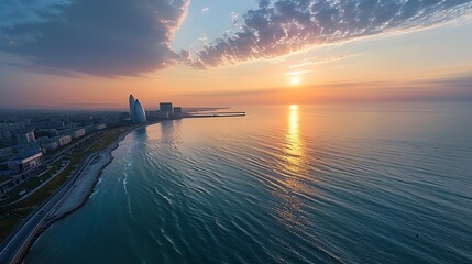 Azerbaijan, very beautiful Caspian Sea. 