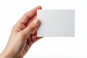 Obraz premium Blank White Card Mockup on Hand created with Generative AI