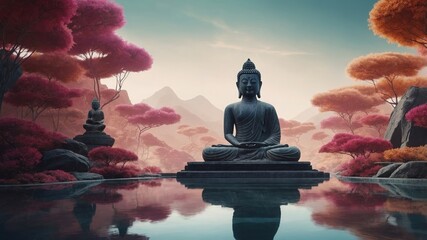 Abstract-Minimalist Buddhism background