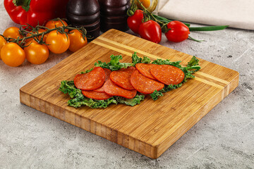 Spanish salami cured chorizo sausage