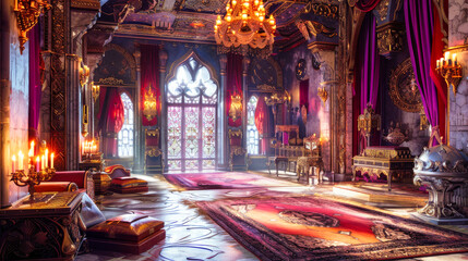 A fairy tale castle interior hall