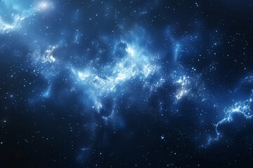 celestial view of whimsical space, Starry night with blue galaxy background