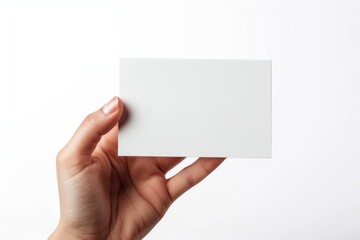 Obraz premium Blank White Card Mockup on Hand created with Generative AI