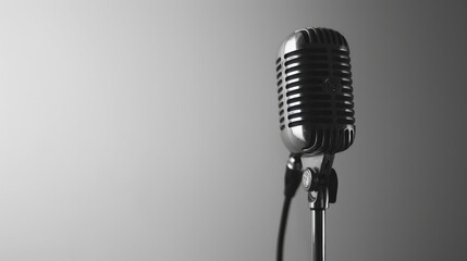 Fototapeta premium Silver mic on a white background
