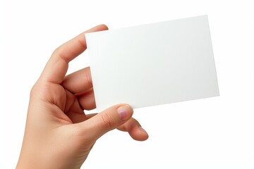 Obraz premium Blank White Card Mockup on Hand created with Generative AI
