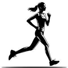 Female Runner Drawing Illustration.