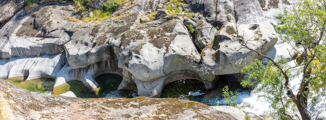 Los Pilones, natural pools in the Jerte Valley, in the Garganta de los Infiernos, are a natural...