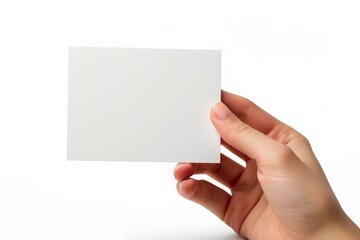 Fototapeta premium Blank White Card Mockup on Hand created with Generative AI