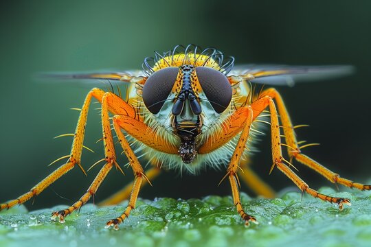 Detailed Robber Fly Macro Photo: Extreme Sharpness and Detail