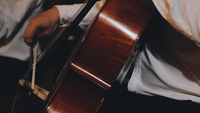 violin instruments, symphony orchestra stock footage