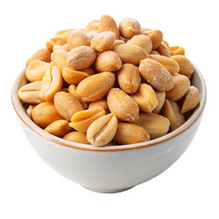 Fototapeta premium Cacahuetes salados on bowl isolated on Transparent background.
