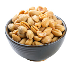 Fototapeta premium Cacahuetes salados on bowl isolated on Transparent background.