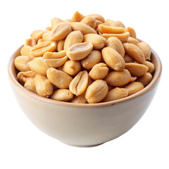 Fototapeta premium Cacahuetes salados on bowl isolated on Transparent background.