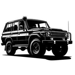 Silhouette SUV off road vehicle,  off road 4x4 classic car 