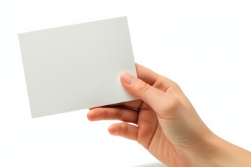 Blank White Card Mockup on Hand created with Generative AI