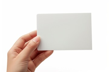 Obraz premium Blank White Card Mockup on Hand created with Generative AI