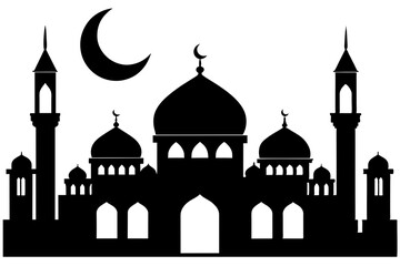 mosques silhouette vector illustration