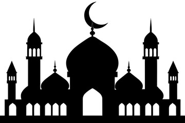 mosques silhouette vector illustration