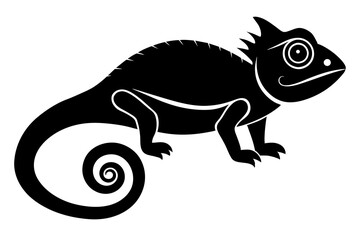 chameleon animal silhouette vector illustration