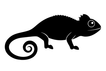 chameleon animal silhouette vector illustration