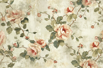 vintage floral background, Step back in time with this charming vintage wallpaper, reminiscent of bygone eras and nostalgic memories