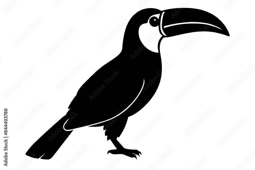 Wall mural toucan bird silhouette vector illustration