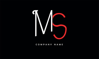 MS, SM, M, S Abstract Letters Logo Monogram