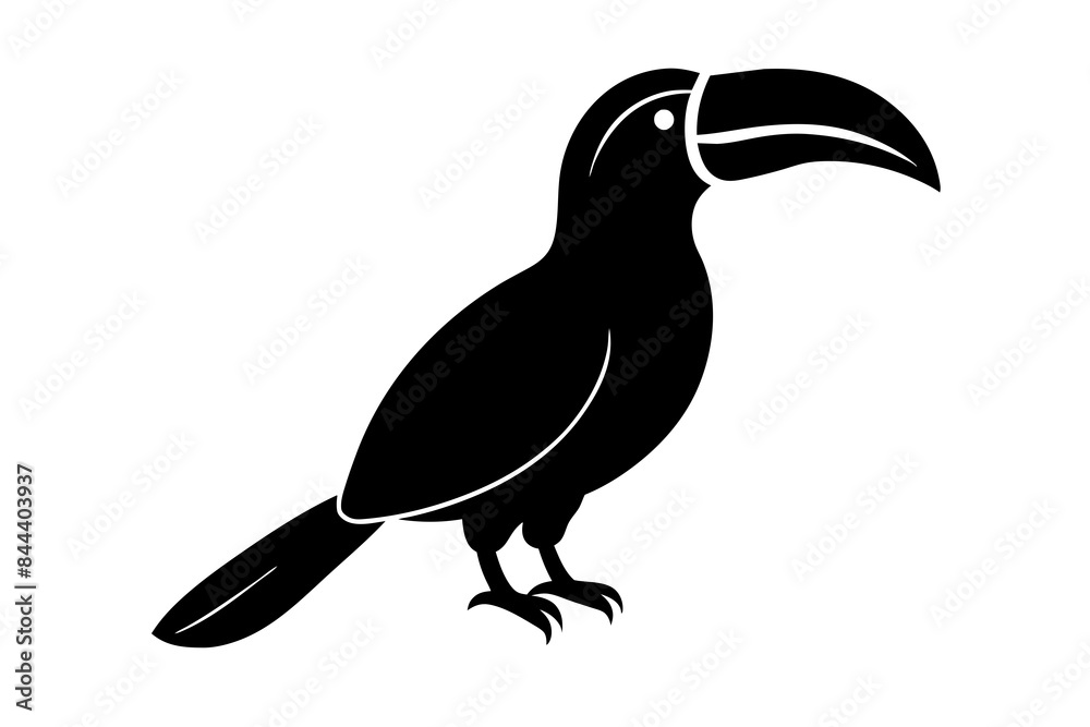 Wall mural toucan bird silhouette vector illustration