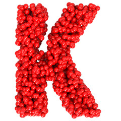 Letter K from balls isolated