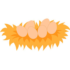 eggs is on straw bedding illustration