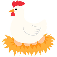 the white hen laid on egg