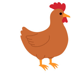 cute brown chicken illustration