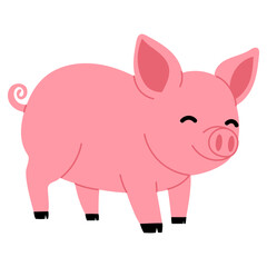 happy pig illustration