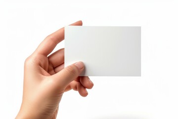 Obraz premium Blank White Card Mockup on Hand created with Generative AI