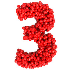 Number 3 from balls isolated