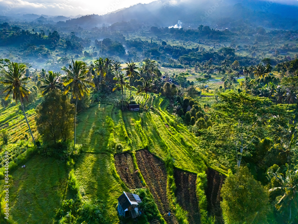 Wall mural Landscape of Sidemen, in Karangasem Regency, Bali, Indonesia