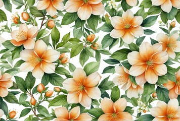 Obraz premium Harmony of Mock Orange and Floral Patterns