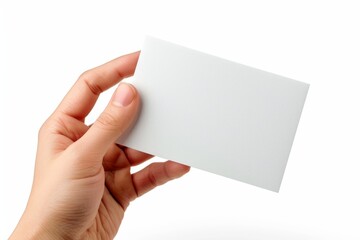 Obraz premium Blank White Card Mockup on Hand created with Generative AI