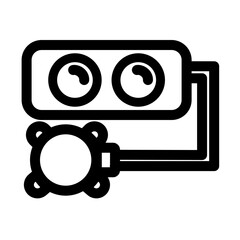 Modern liquid CPU cooler PC Component icon symbol