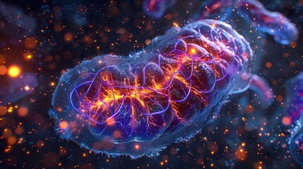 Threedimensional reconstruction of a dividing mitochondrion demonstrating its complex inner structure