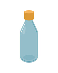 Vector Illustration of a Glass Bottle with a Cap