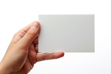 Obraz premium Blank White Card Mockup on Hand created with Generative AI
