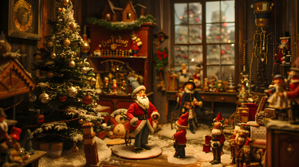 Fototapeta premium Victorian Christmas toy workshop 