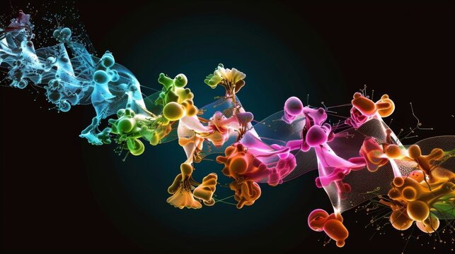 Electromicrograph revealing the structural changes that occur in the nucleosome during chromatin remodeling with visible DNA unwinding and histone displacement