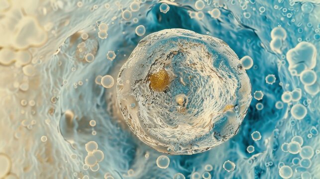 A microscopic illustration of the steps involved in somatic cell nuclear transfer from the isolation of the nucleus to the fusion with an oocyte